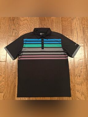 Nike Golf Tour Performance Striped Athletic Polo Shirt Men’s Size XL